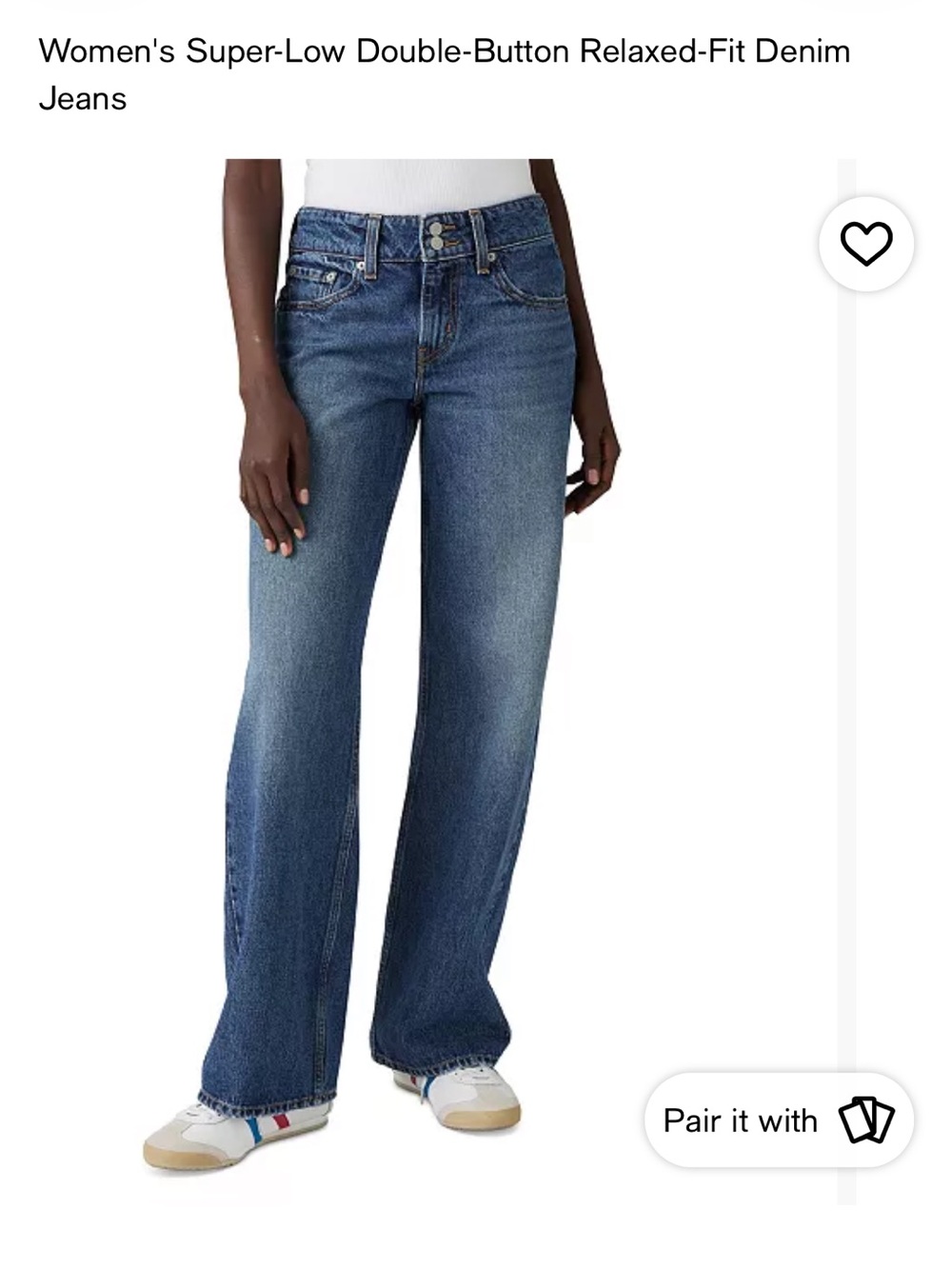 Levi's Women's Wide-Leg Mid-Blue Denim Jeans